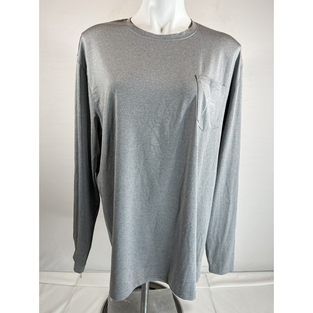 Guy Harvey‎ Mens Large Gray American Flag/Marlin Print Long Sleeve Pullover